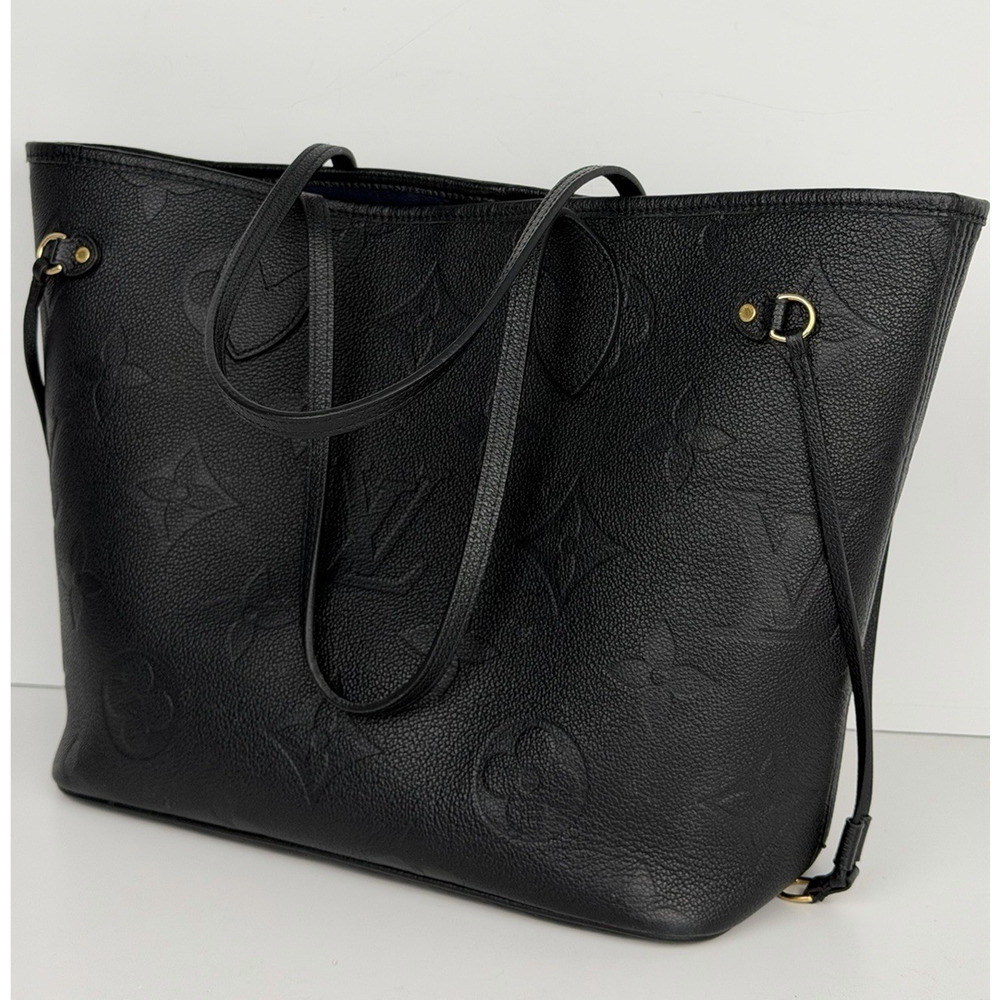 Louis Vuitton Neverfull MM Tote Bag in Black Monogram Empreinte Leather NFC F2